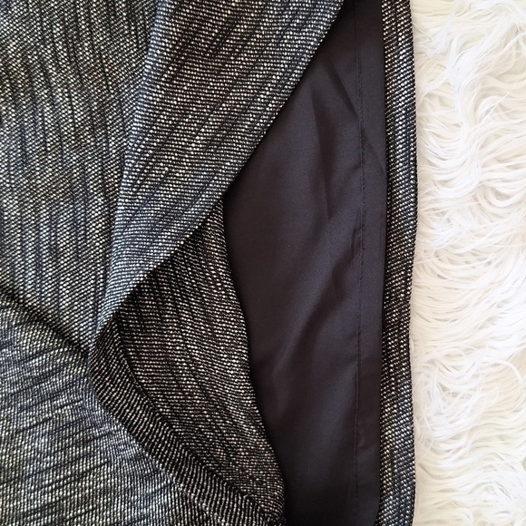LOFT Heather Black and White Tweed Faux Wrap Skirt - Picture 9 of 16